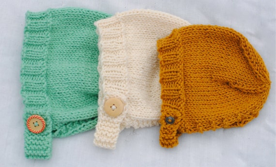 Merino Wool Knit Hat - baby knit bonnet, knit toddler hat, merino wool, baby merino wool hat