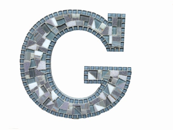Wall Letter Mosaic G Typography Home Decor by GreenStreetMosaics