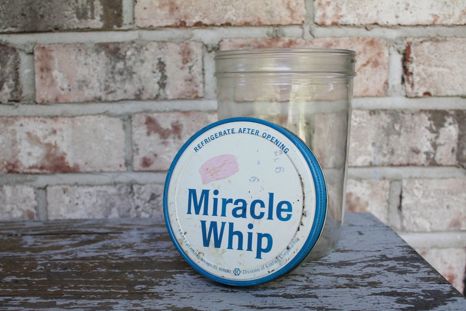 Vintage Miracle Whip BALL jar by KRAFT FOODS 1950's