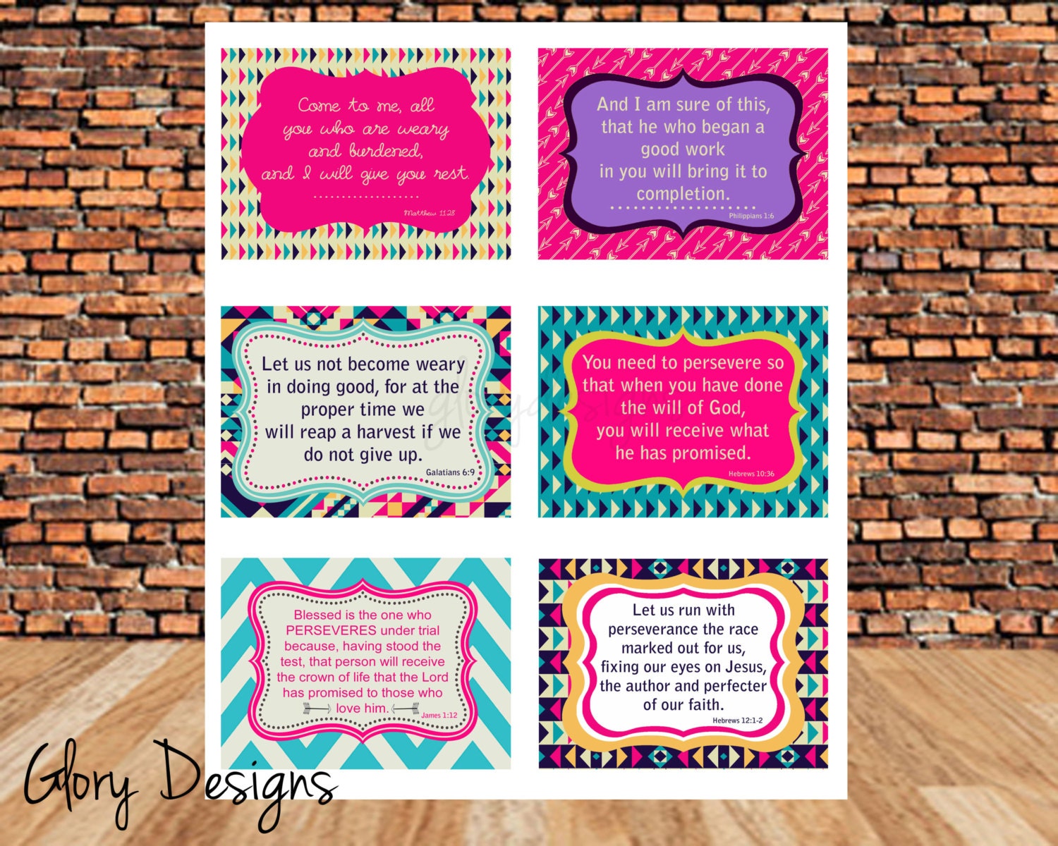 Prayer Cards Scripture cards Bible verse Card set by glorydesigns