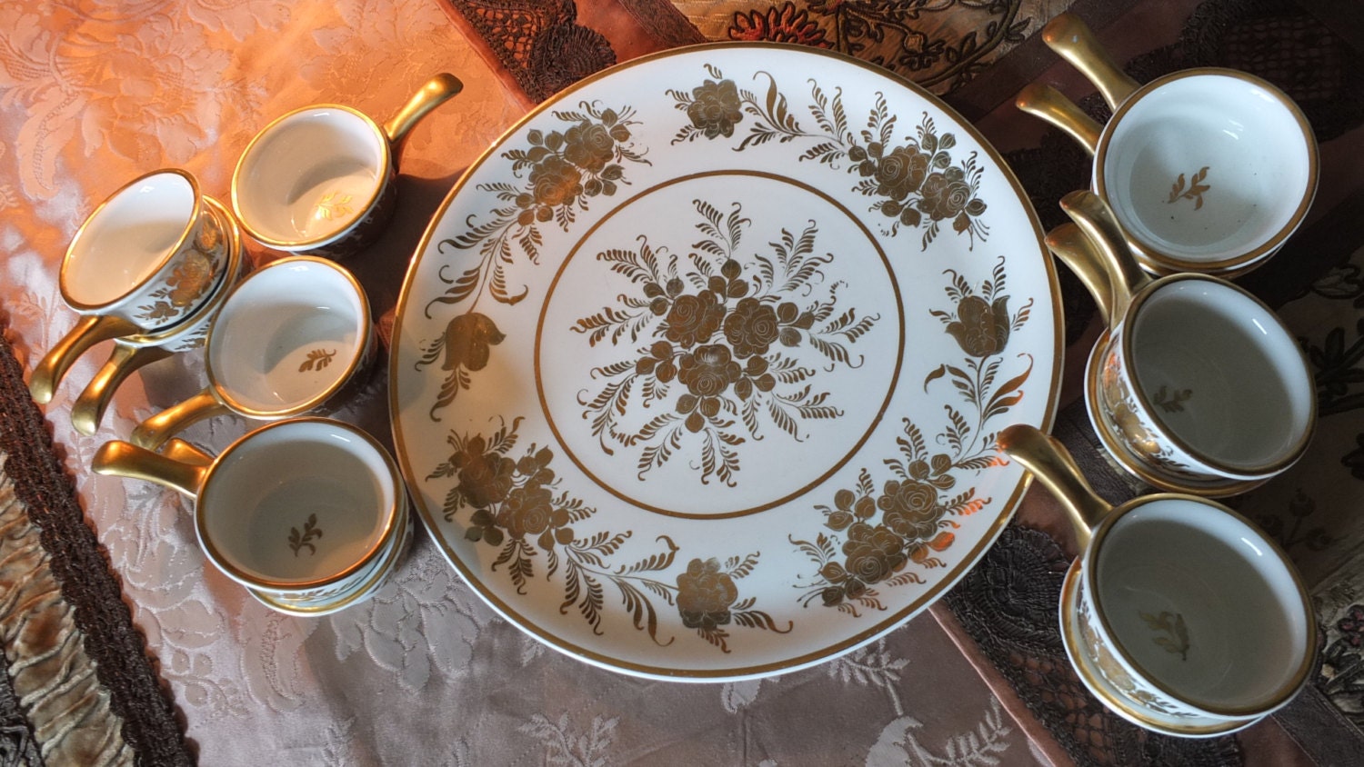 Antique vintage French tableware Pillivuyt Handmade Porcelain