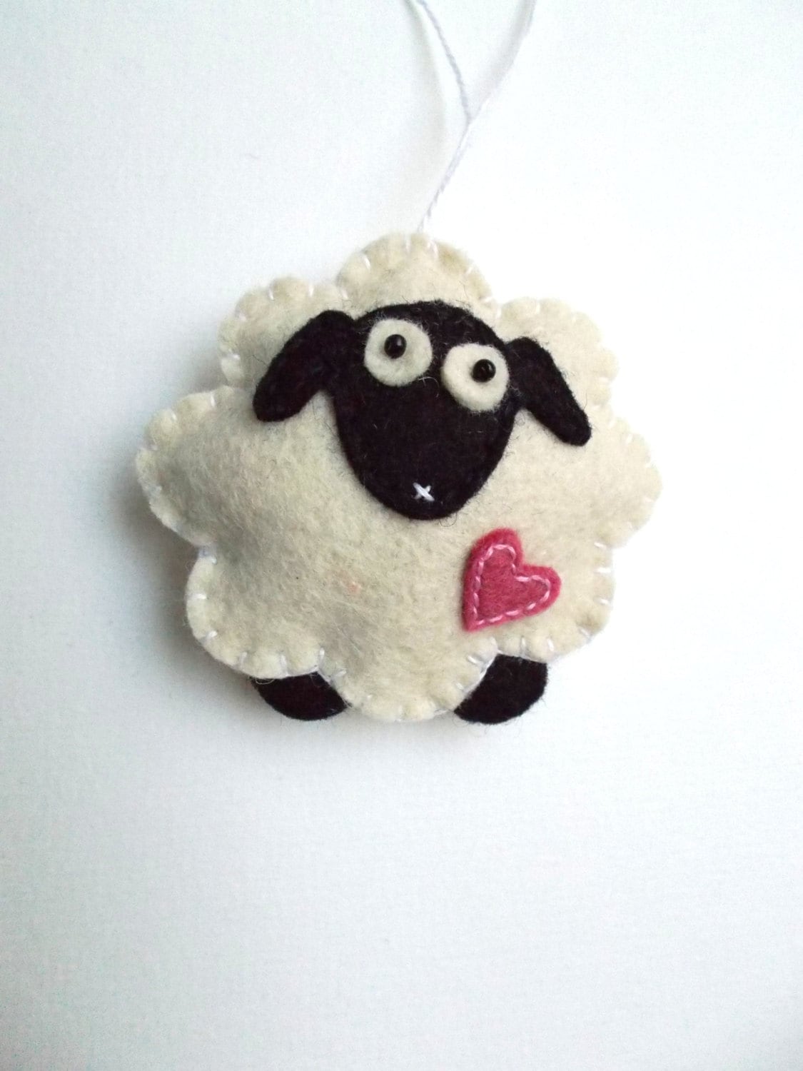 Felt sheep ornament Christmas lamb home decor by grabacoffee