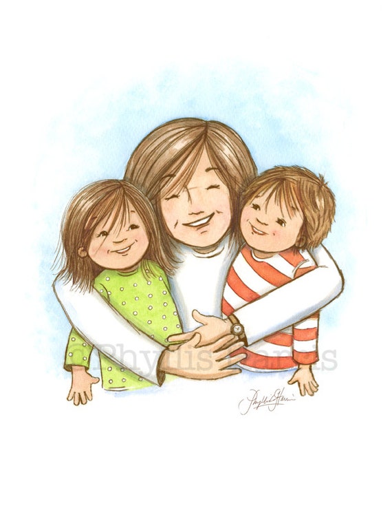 Wall art Mom hugs are the best Mother by PhyllisHarrisDesigns