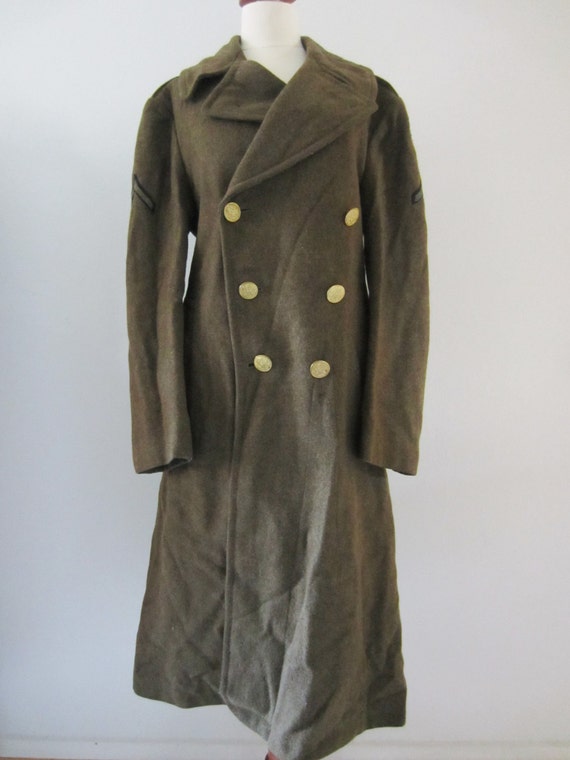 1942 WWII US Air Force Heavy Wool Overcoat w/ Patches