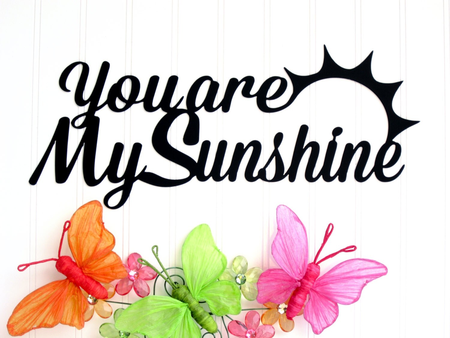 You Are My Sunshine Metal Sign Black 17x7.25 Word Art