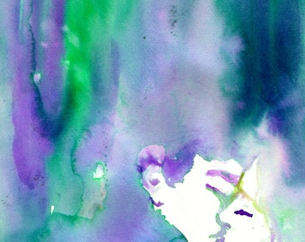 You've Got the Love by Jessica Buhman, Print of Original Watercolor Painting, 8 x 10 Kissing Couple Green Pink