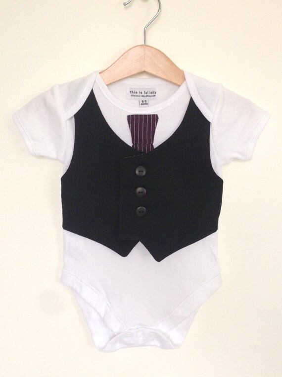 Baby boy clothes 6 to 9 months vest and tie babygro formal