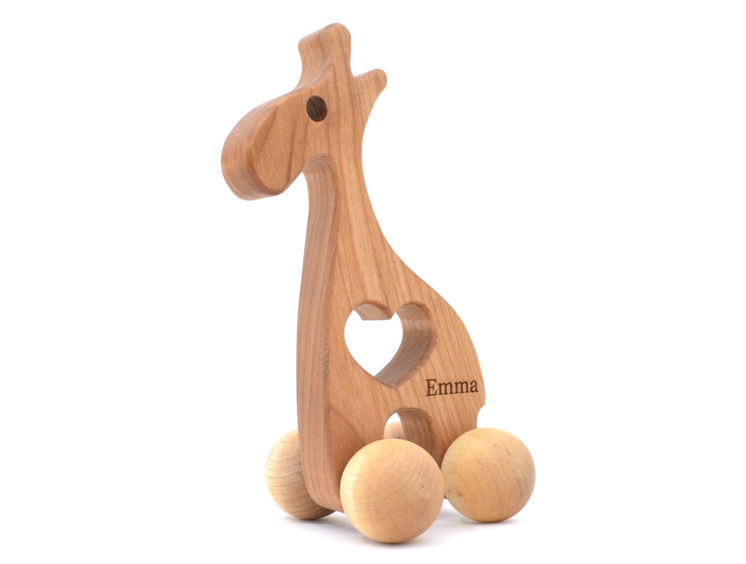 Personalized Wooden Toy Giraffe Natural Baby PushToy