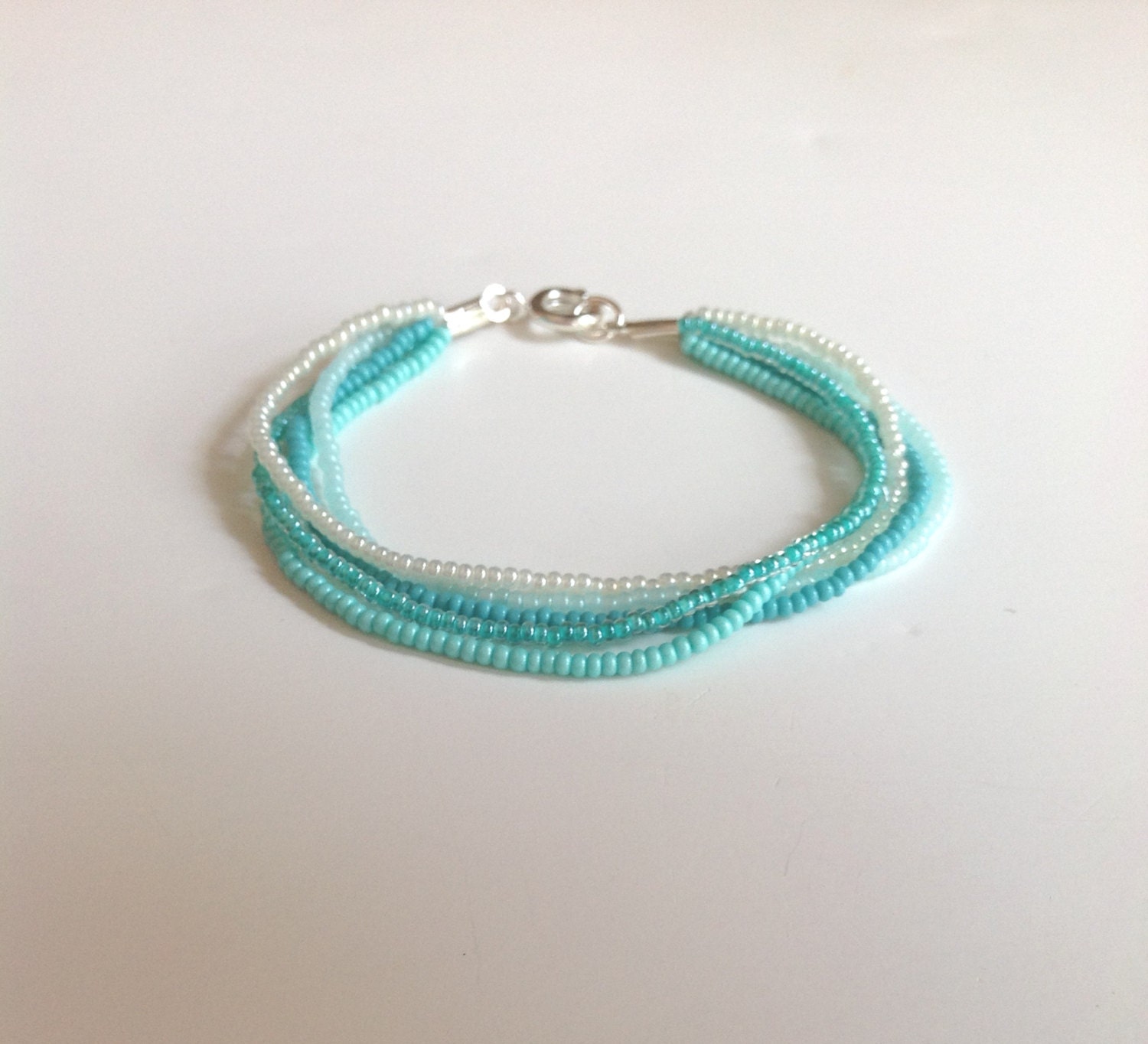 Ombre turquoise bracelet seed bead bracelet turquoise