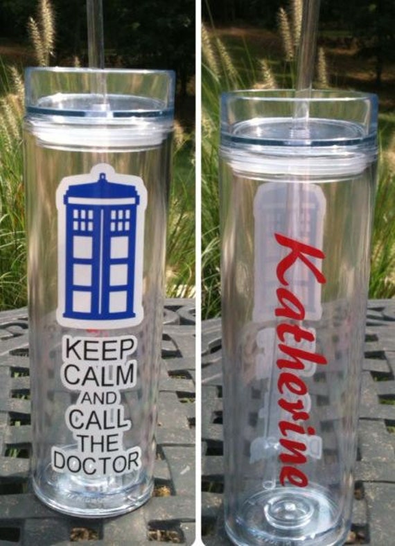 Personalized BPA FREE 16oz Acrylic Keep Calm Tumbler Cold