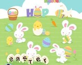 Easter digital clipart "EASTER CLIPART" Easter rabbit clip art , Easter bunny clipart, Easter Egg Clipart /instant download Il_170x135