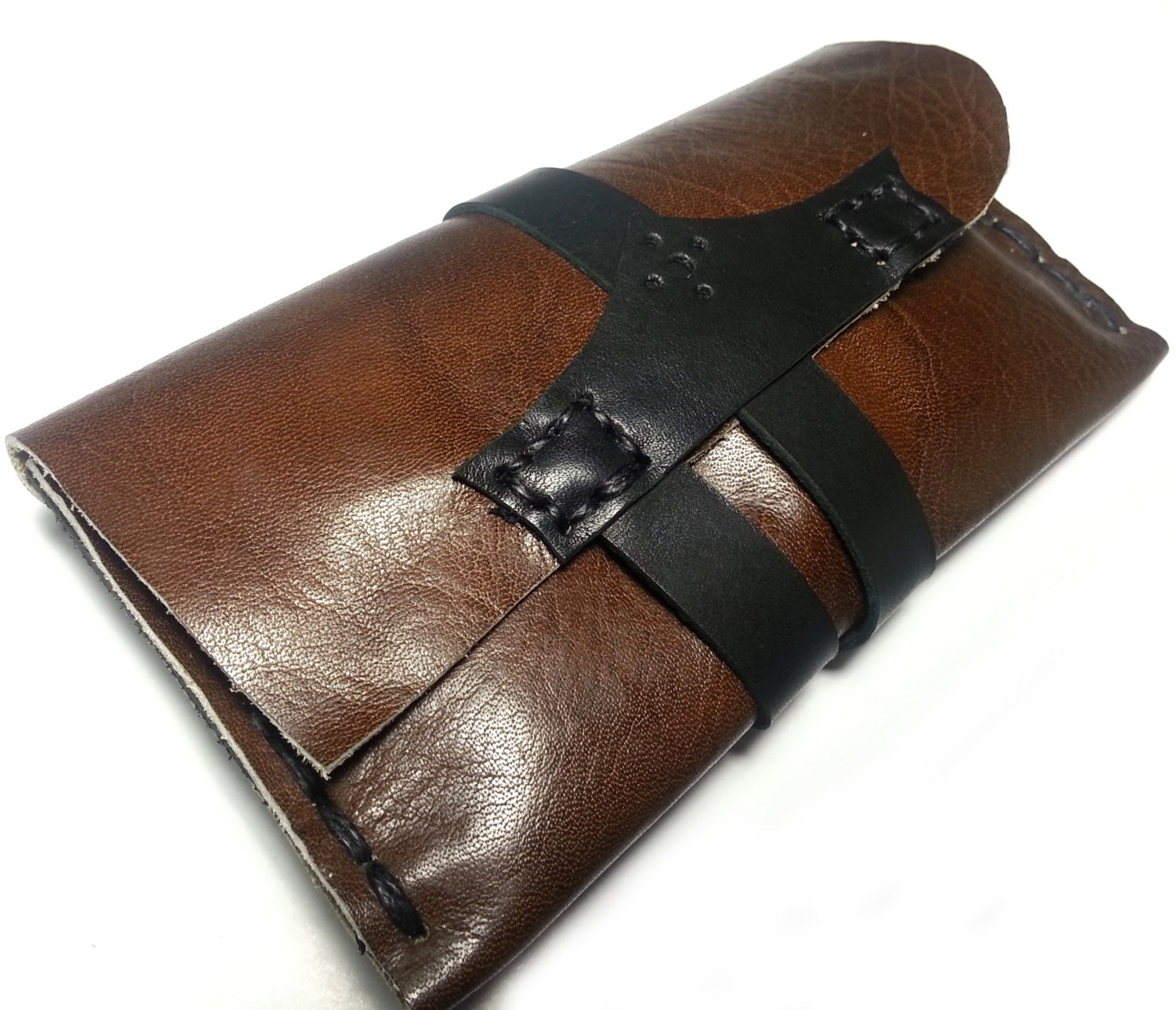 brown leather bag money pouch tobacco pouch handmade etui