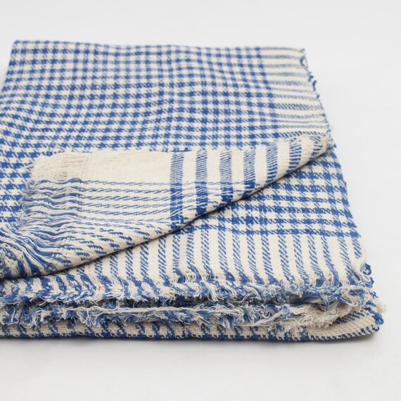 Items similar to Twin Blanket or Throw in Checkered Blue on Etsy