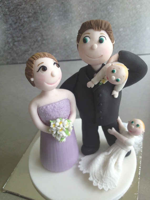 Bride and Groom Family Wedding Cake Topper edible fondant Bride and Groom Family Wedding Cake Topper edible fondant