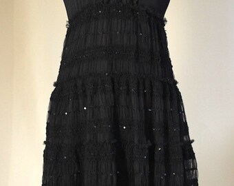 Black lace Dress, SMALL/MEDIUM, recycled vintage lace