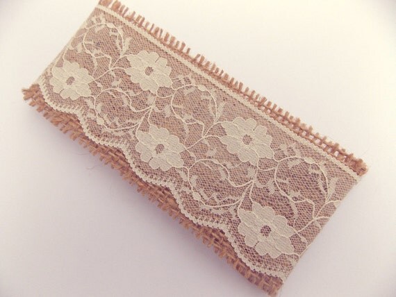 Custom Listing for Erin: 40 x Burlap &amp; Lace belly Bands with