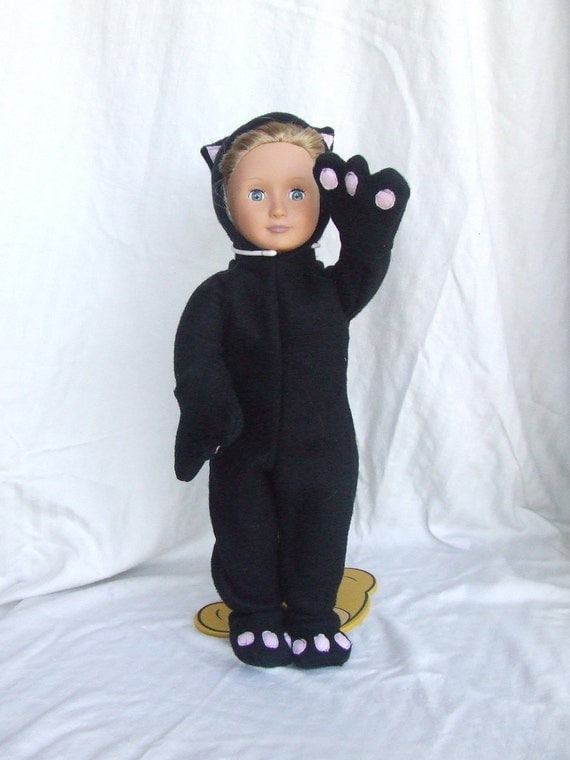 Items similar to American girl Doll Black Cat Costume for Haloween on Etsy
