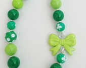 Green Shamrock necklace, Girls St. Patrick's Day Chunky necklace, St. Patrick's Day necklace, Shamrock necklace Il_170x135
