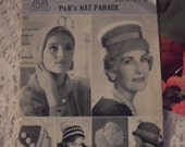 Original Pand B ,Patons and Beehive, Hat Parade 12 page booklet. No 9100. For 6 knitted hats.
