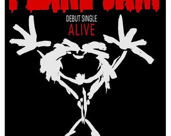 Items similar to Pearl Jam “Alive” song lyrics vinyl record bracelet