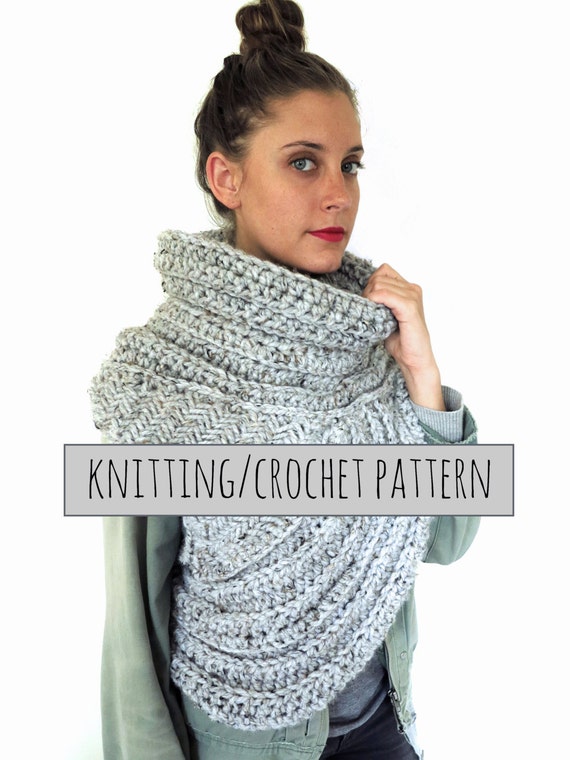 PATTERN for Chunky Knit Crochet Asymmetrical Cowl Vest Shawl Scarf One Armed // Huntress Vest PATTERN