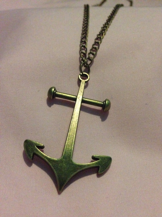 Items similar to Large Anchor Necklace on Etsy