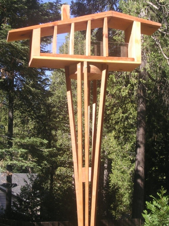 modern bird feeder pole