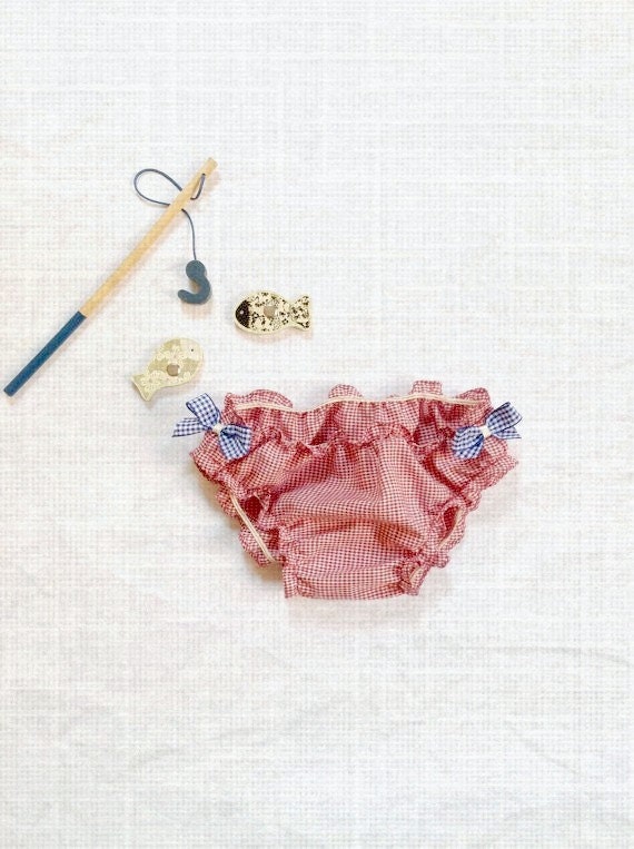 Swimwear bottom gingham red baby girls / Beachwear toddler