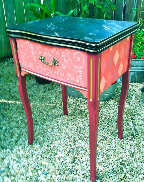 Items similar to Painted sewing machine cabinet brought back to life as