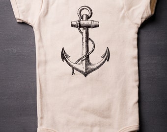 Boat Anchor - Nautical - Baby - American Apparel - Organic Cotton - Sailing - Screen Printed