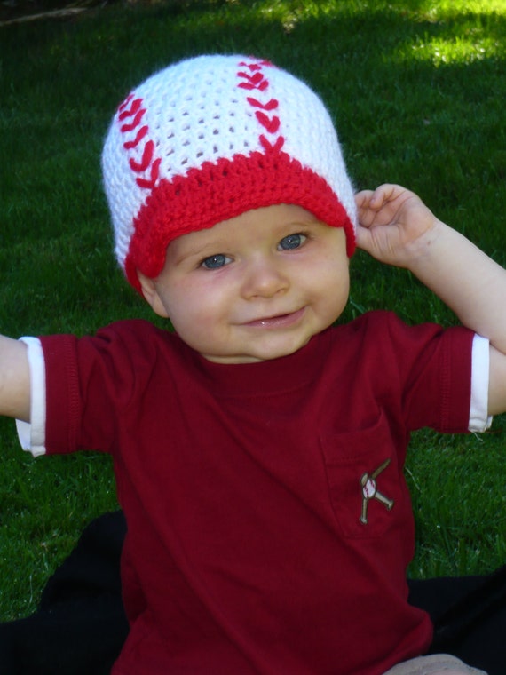 Baby Baseball Crochet Hat with Brim Baby Baseball Hat
