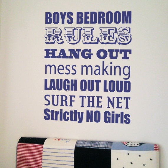 Kids Bedroom Rules Wall Art Stickers by NutmegWallStickers ...