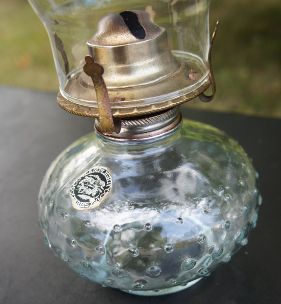 Oil Lamp by Lamplight Farms Hobnail Pattern