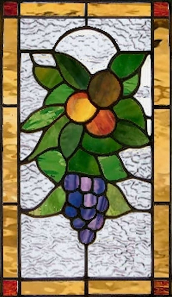 Fruit Stained Glass Window Panel