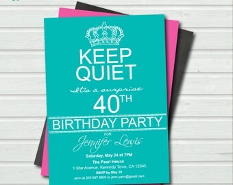 Keep Calm 40Th Birthday Invitations 4