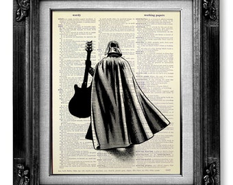 Darth Vader Star Wars Poster, Darth Vader Poster, Star Wars Art Print Illustration Painting Cool Guitar Poster Artwork - Darth Vader Solo