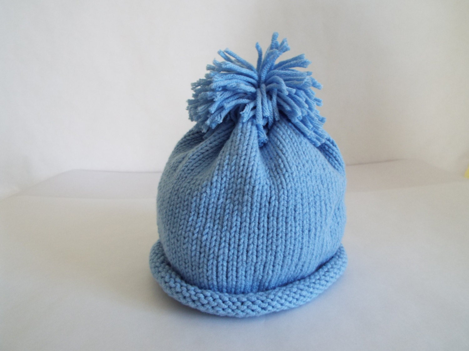 Light Blue Baby Hat Blue stocking hat by SisterhoodStitchery