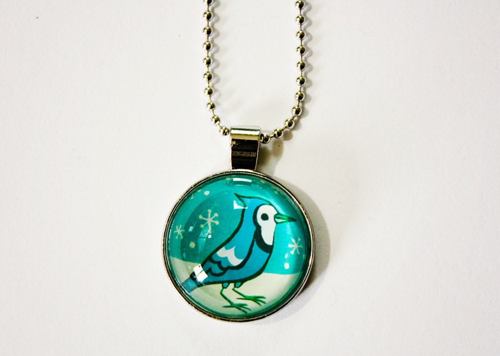 blue jay necklace jay bird necklace blue jay charm woodland