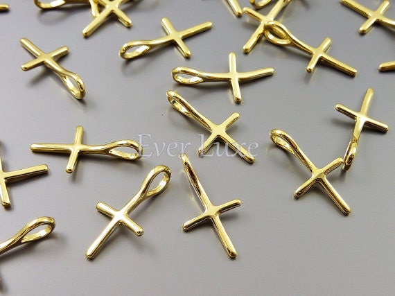 charms cross bulk tiny delicate   cross in Unique charms pendants / small cross  abstract small