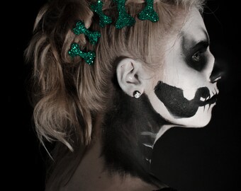 Bones Hair Adornments, Floating Hair Accessory, Glitter