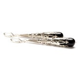 Gothic Jewelry Gothic Earrings Black Silver Jewelry Black Earrings Silver Black Earrings Goth Steam Punk Jewelry By Victorian Curiosities