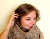 chunky knit cowl scarf - beige chunky knit cowl scarf - beige