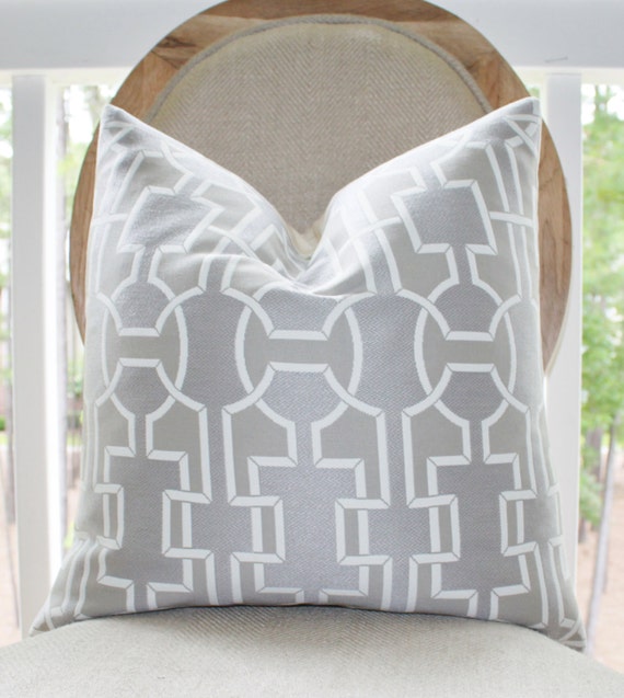 Items similar to Light Grey Pillow Grey Scroll Pillow Gray Ivory