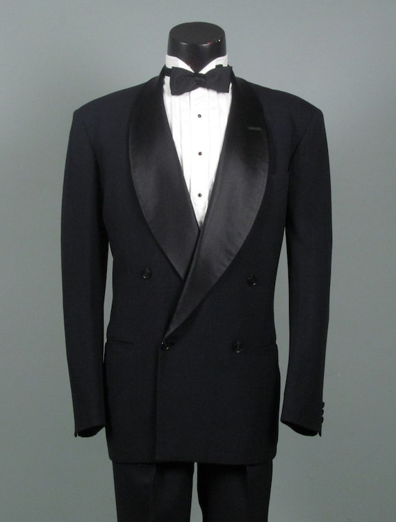 Vintage 1940s Tuxedo Suit After Six Black Tux with Satin