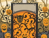 Holloween ClipArt "HALLOWEEN CLIP ART" pack,frame,pumpkin,halloween lantern,owl,swirl,cards, invitations, scrapbooking and paper craftsHs007 Il_170x135