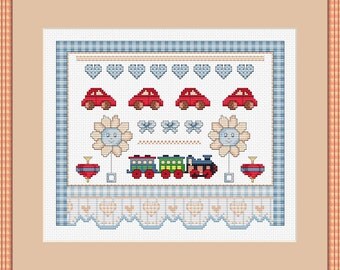 Cross Stitch PDF Downloadable Chart Baby Girl Bunnies