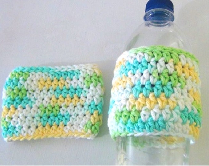 Cup Cozy - Bottle Cozy - Spring or Easter Colors - Set of 2