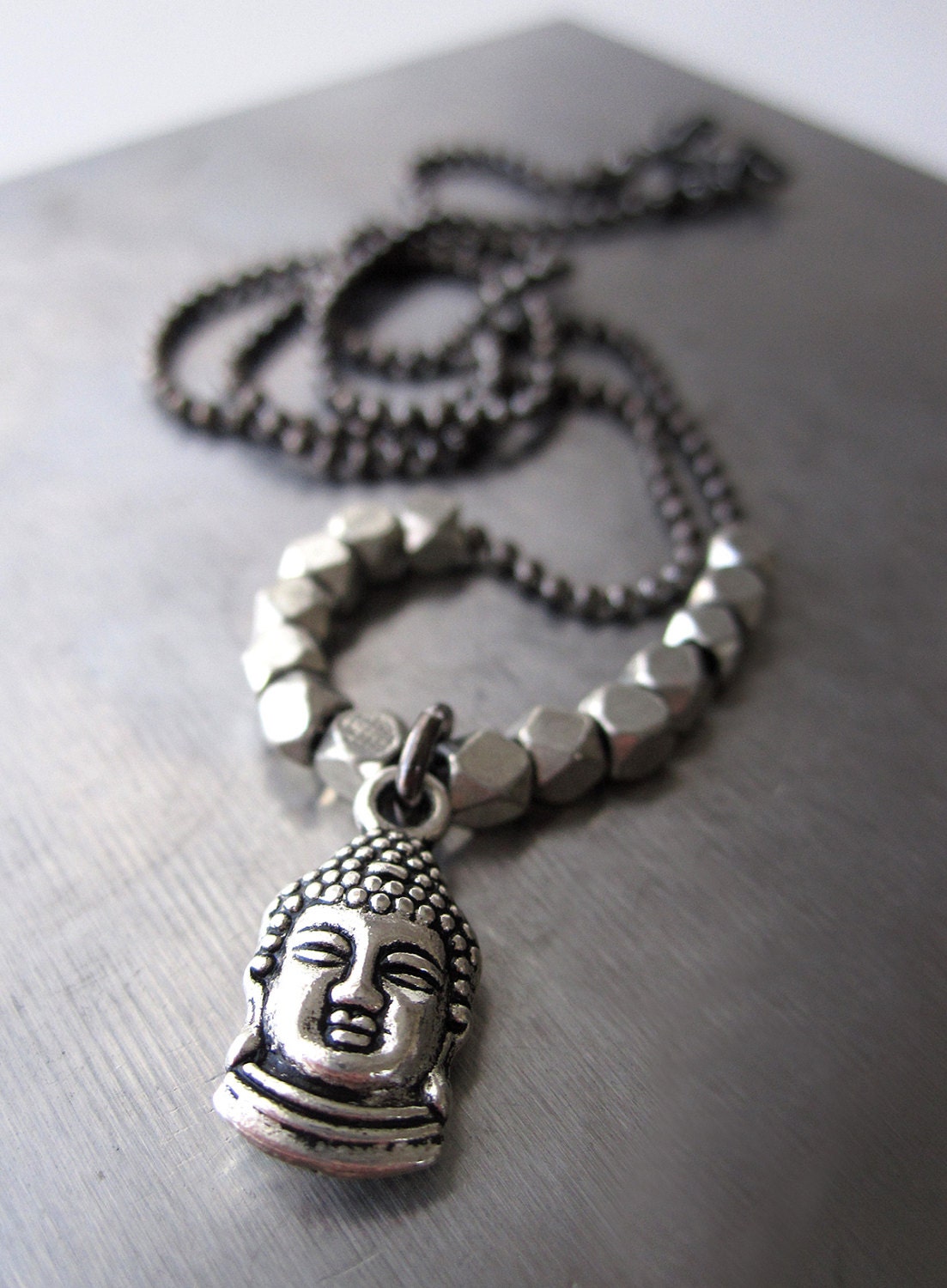Silver Buddha Necklace Small Silver Buddha Pendant Charm