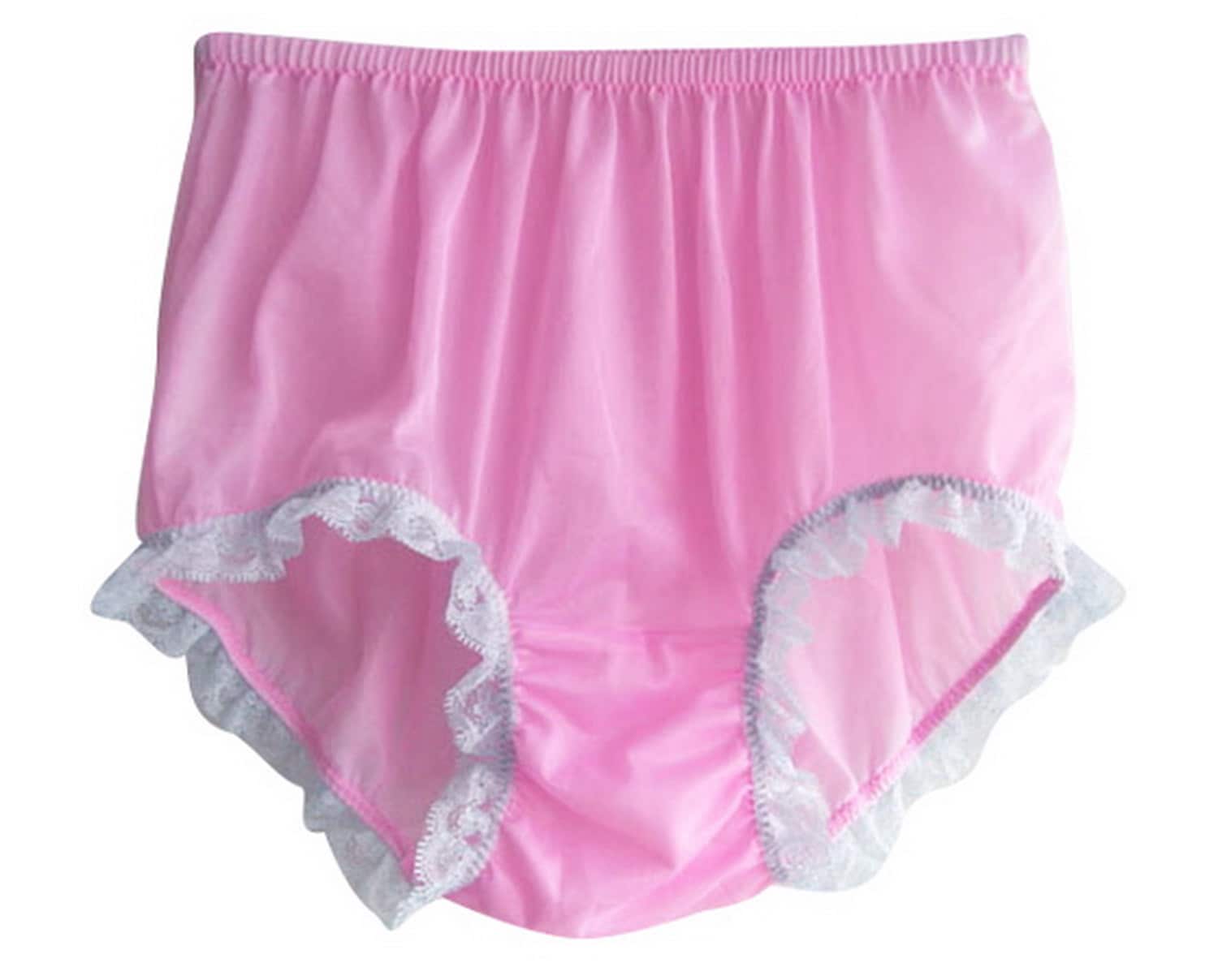 S1H20 PINK Lingerie Fantasy underwear sheer nylon women granny