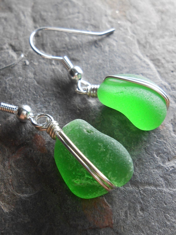 Sea Glass Earrings Beach Glass Jewelry ONCE IN a LIFETIME